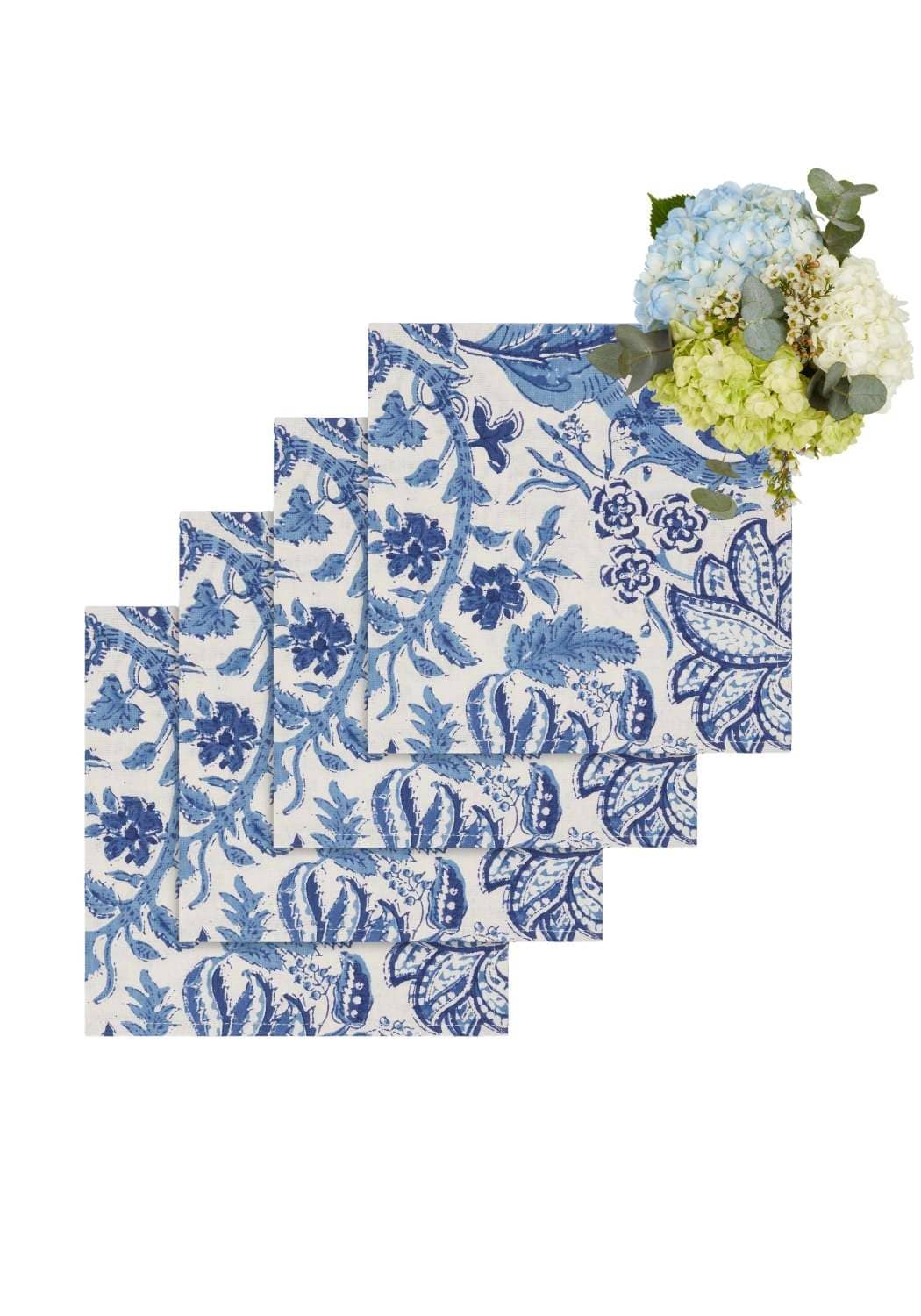 From Jaipur with Love Blue and White Table Napkin - Set of 4