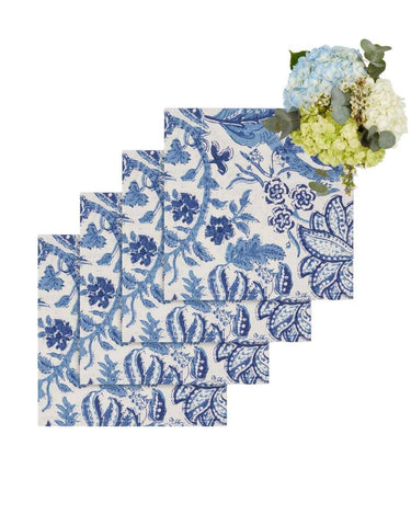 From Jaipur with Love Blue and White Table Napkin - Set of 4