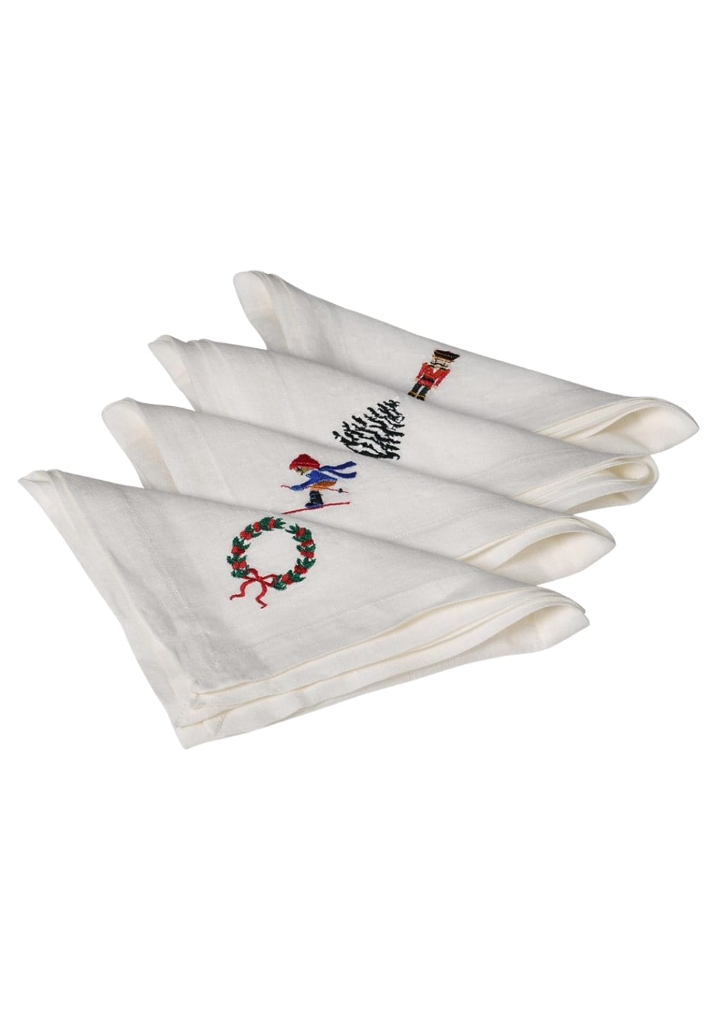 Holiday Table Set: Christmas Linen Napkins - Set of 4