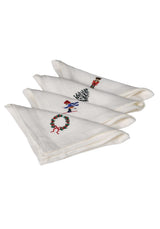 Holiday Table Set: Christmas Linen Napkins - Set of 4