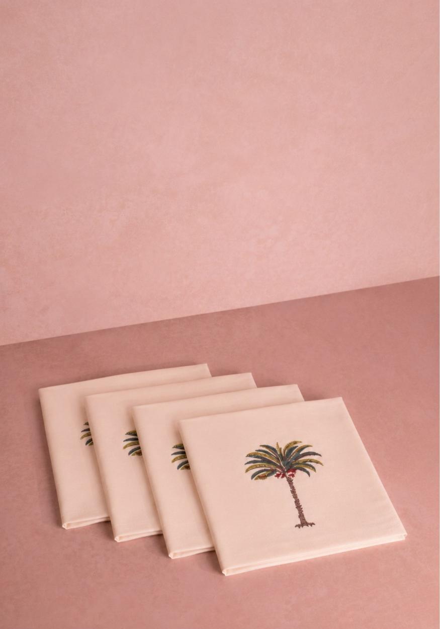 Palm Tree Table Napkin - I Dream of Genie - Set of 4