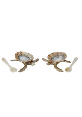 New Born Turtle Salt Cellar and Pepper Pots with Spoons - Pair - Casa by Josephine Jenno