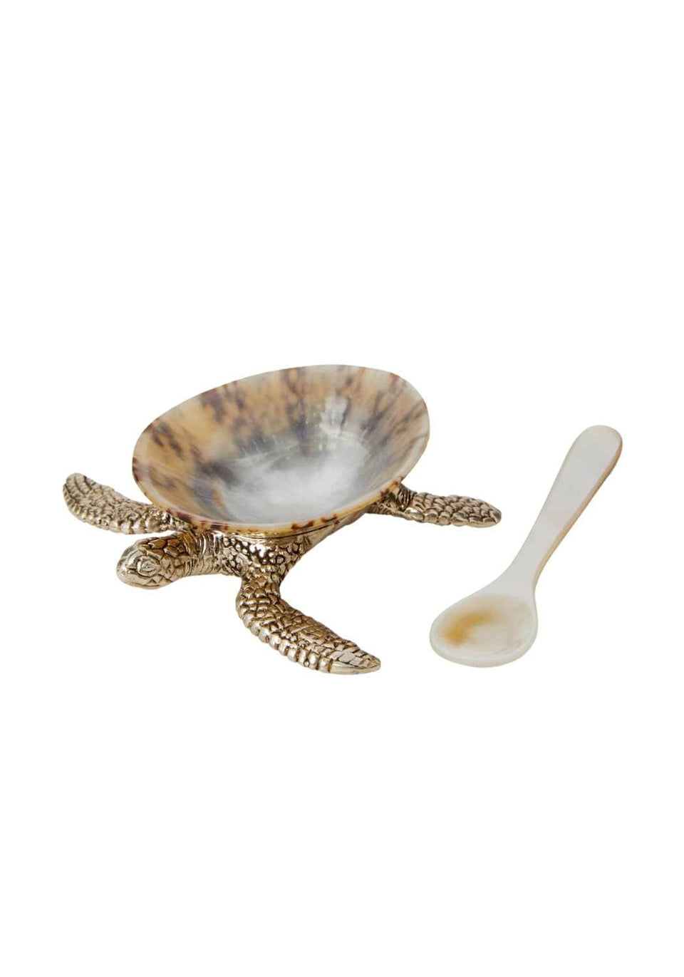 New Born Turtle Salt Cellar and Pepper Pots with Spoons - Pair - Casa by Josephine Jenno