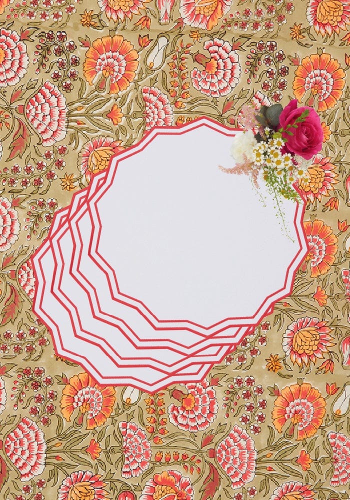 Notting Hill Red Round Placemats - Set of 4 - Casa by Josephine Jenno