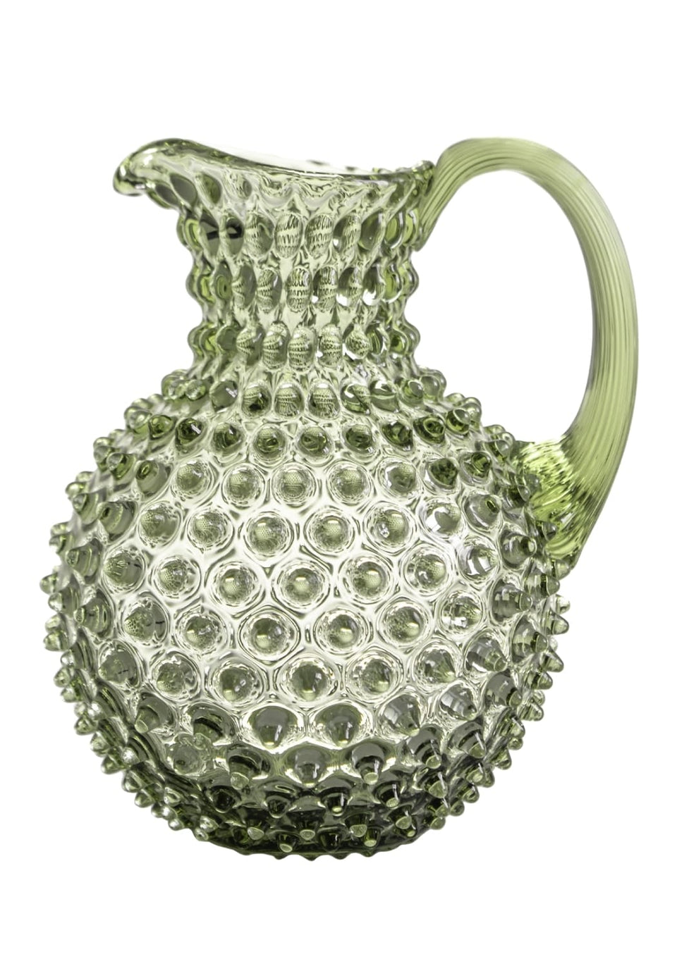 Olive Green Dew Drop Jug with 4 tumblers