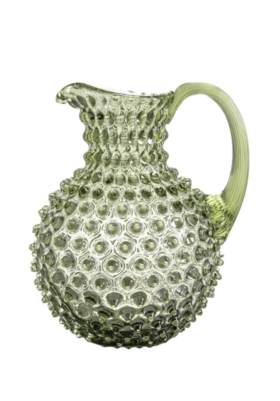 Olive Green Hobnail Jug 2L Statement Glassware