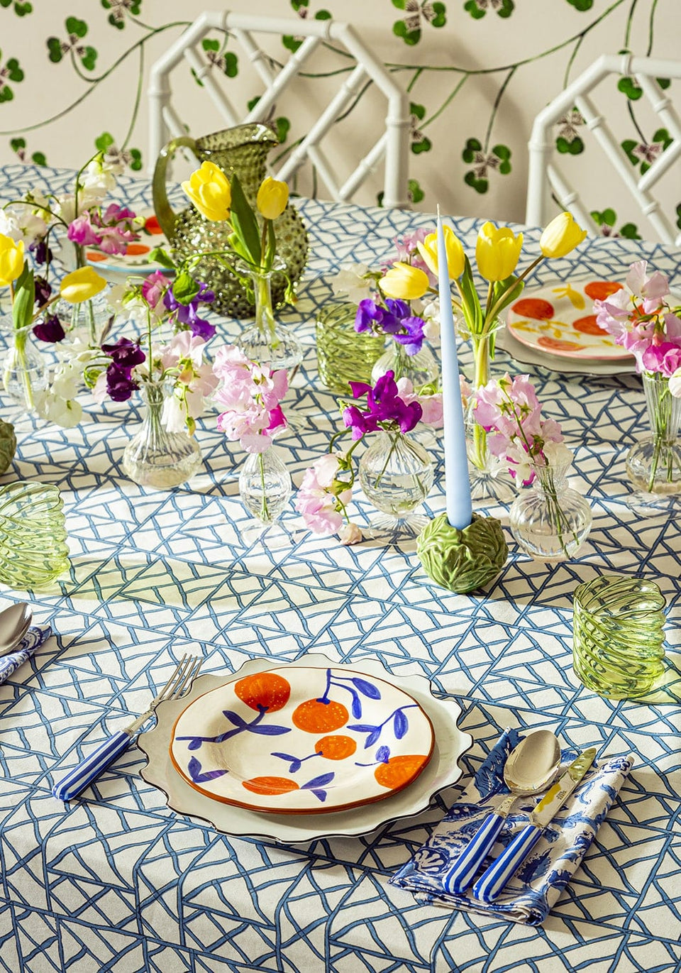 Olivia's Sky Blue Taper Medium Candles - Casa by Josephine Jenno