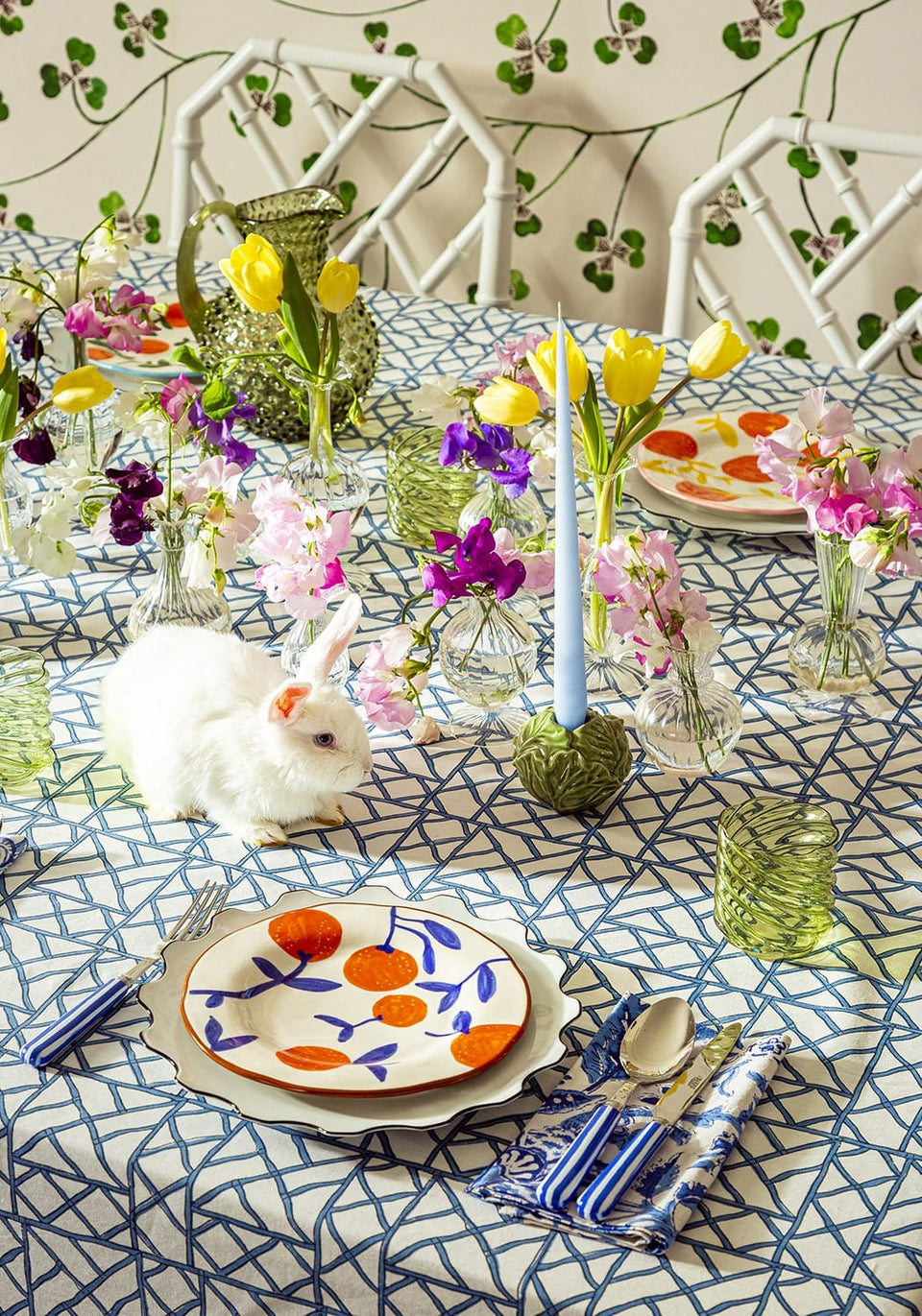 Olivia's Sky Blue Taper Medium Candles - Casa by Josephine Jenno