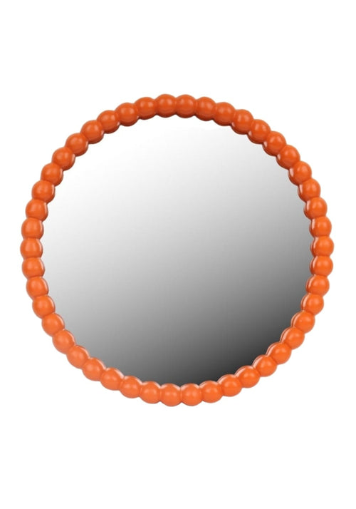 Orange Ball Wall Mirror – Sculptural Framing, Pure Joy