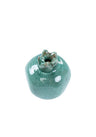 Handpainted Small Ceramic Pomegranates set of 2 Green and white