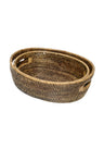 Oval Rattan Basket- Brown