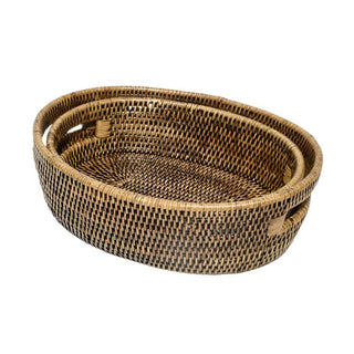 Oval Rattan Basket - Brown - Casa by Josephine Jenno