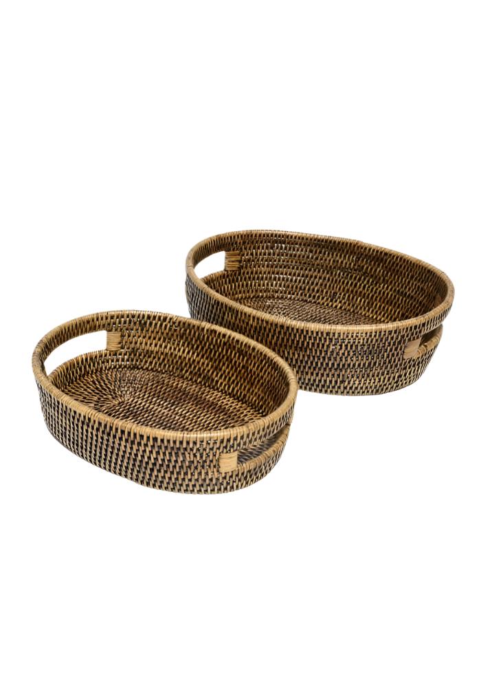 Oval Rattan Basket - Brown - Casa by Josephine Jenno