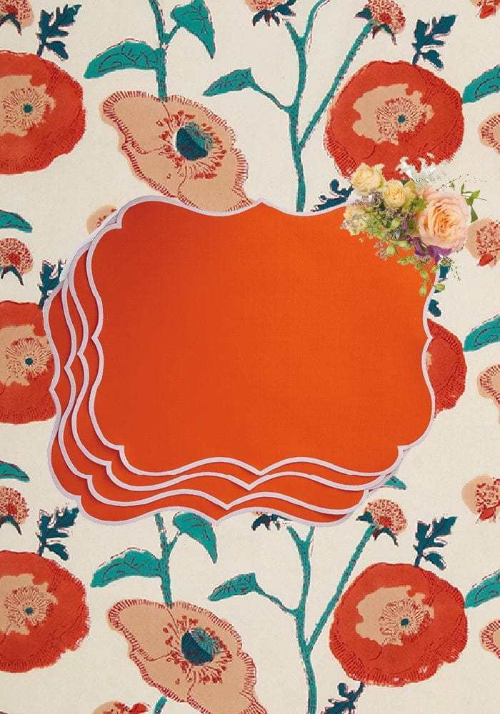 Papaya Coloured Placemats - Set of 4 - Casa by Josephine Jenno