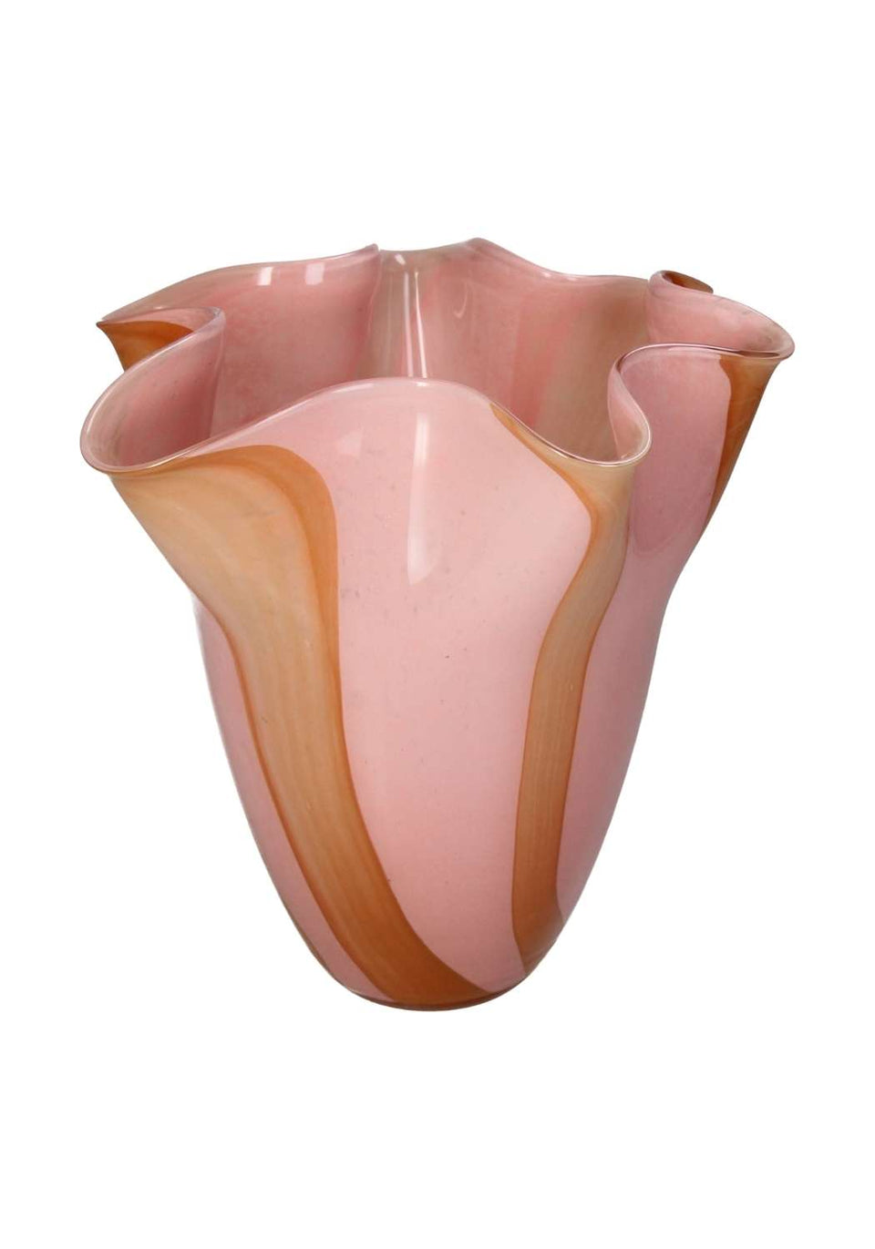 Peach Glass Vase with Scallop - Casa by Josephine Jenno