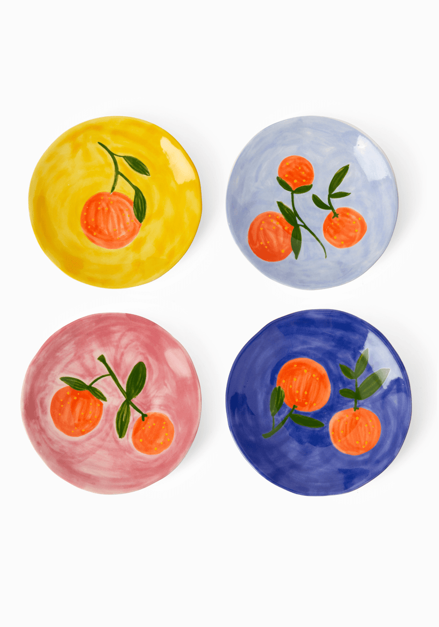 Peaches and Keen Plates After Matisse  - Set of 4