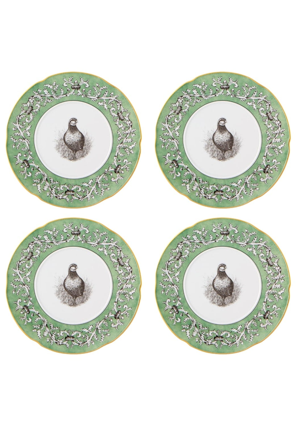 Pheasant Fancy Dessert Plates - Set of 4 - Casa by Josephine Jenno