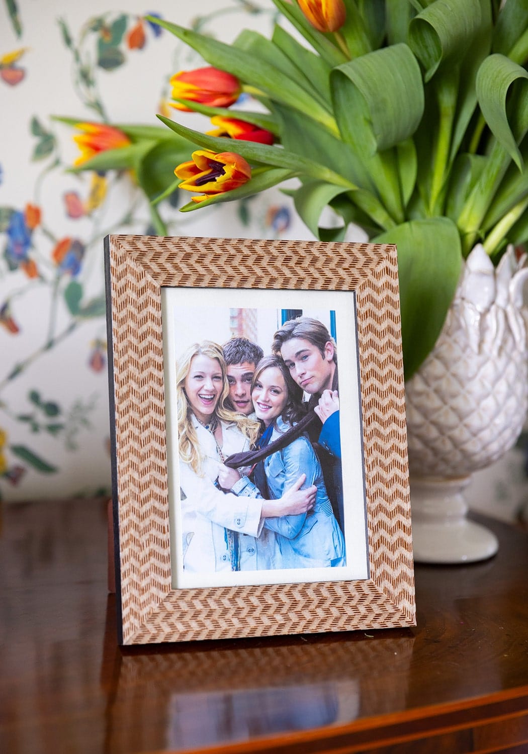 Photo Frame Black and Brown Marquetry Pattern Photo Frame 6x4"