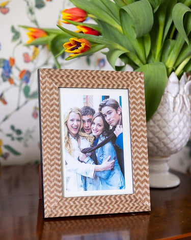 Photo Frame Black and Brown Marquetry Pattern Photo Frame 6x4"