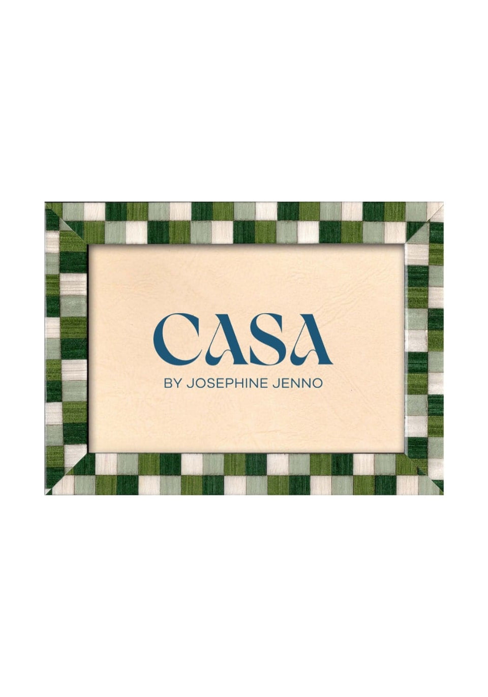 Fresh Green Checkered Frame 7x5"