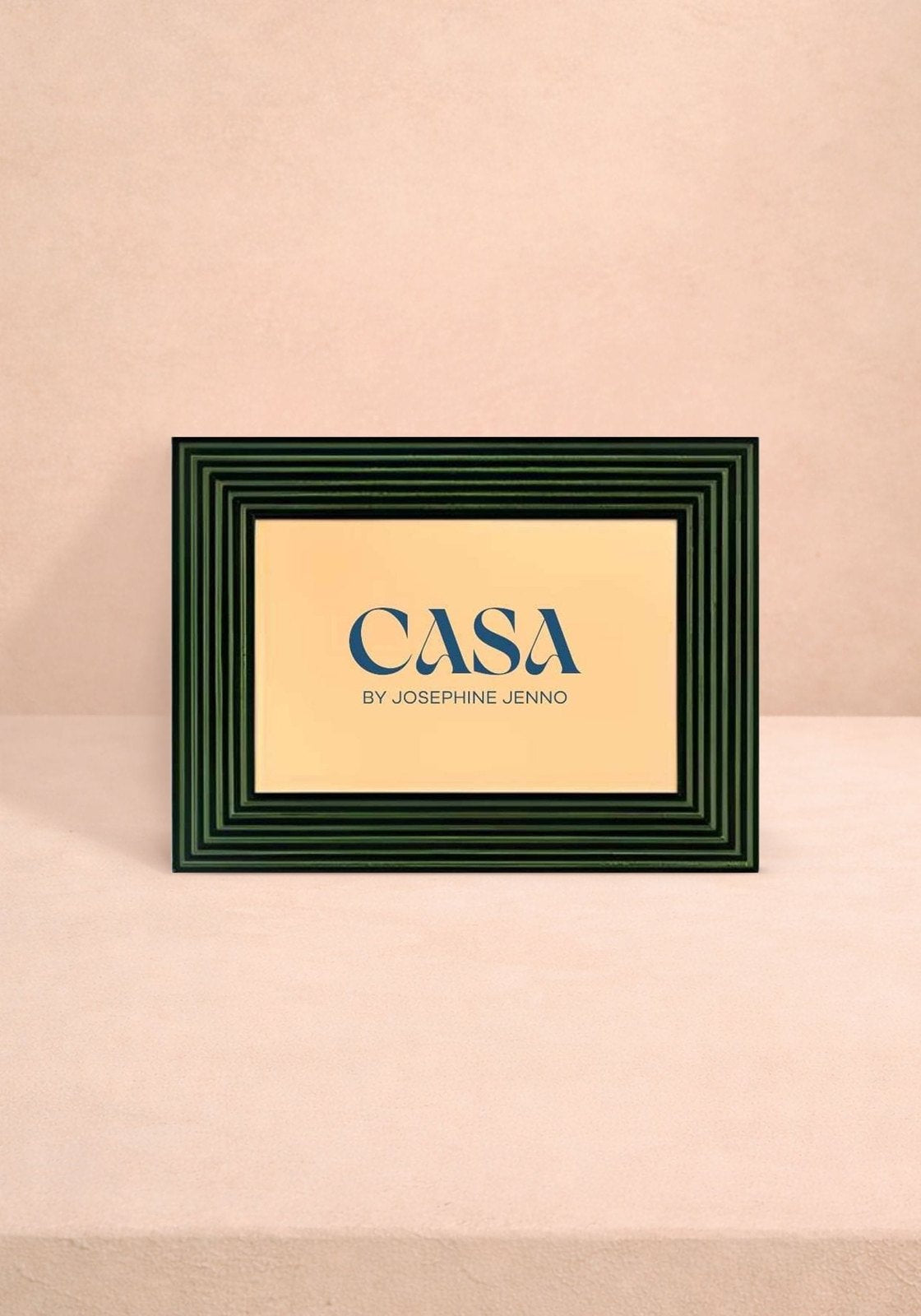 Olive Green Dream Striped Photo Frame 7x5'