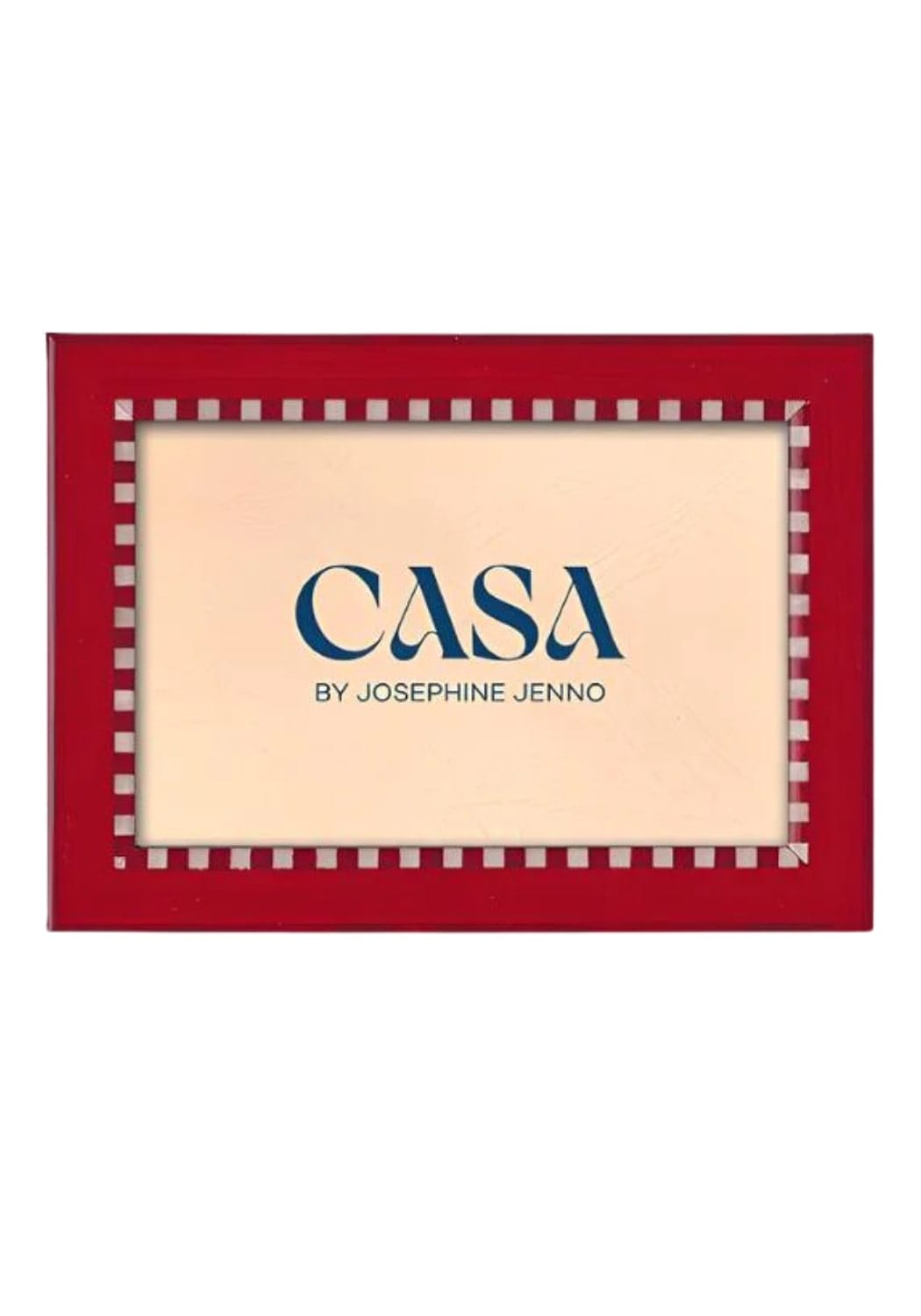 Red and White Striped Marquetry Photo Frame 10x8"