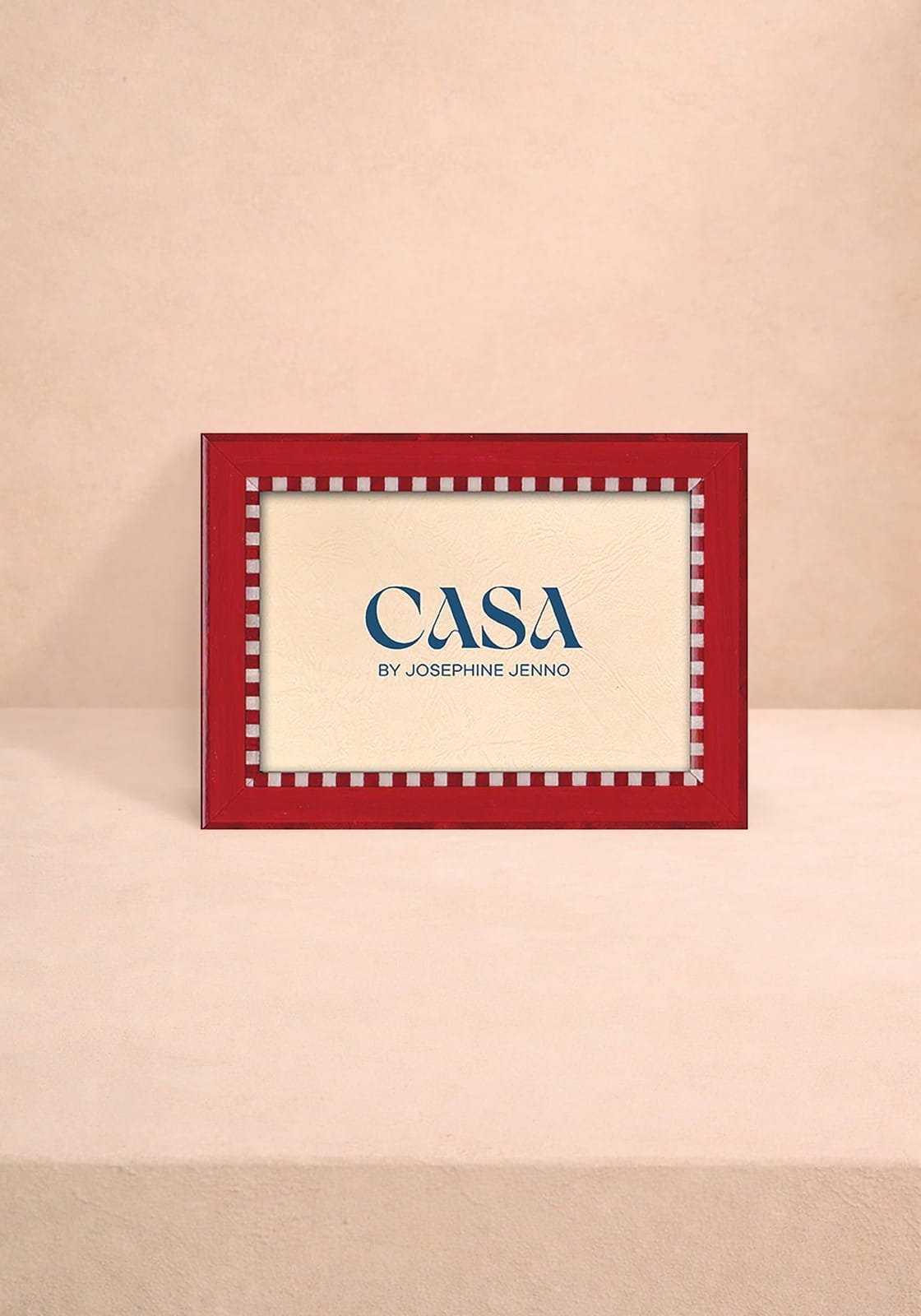Photo Frame Red and White Striped Marquetry Photo Frame 7x5"