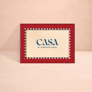 Photo Frame Red and White Striped Marquetry Photo Frame 7x5"