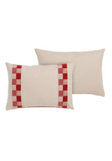 Pink and Red Check Lumbar Pillow Cover - Casa by Josephine Jenno