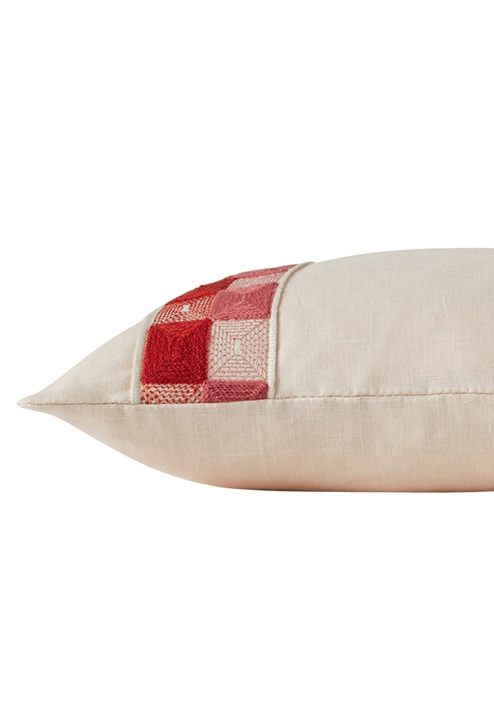 Pink and Red Check Lumbar Pillow Cover - Casa by Josephine Jenno