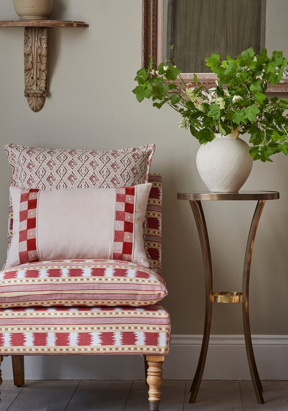 Pink and Red Check Lumbar Pillow Cover - Casa by Josephine Jenno