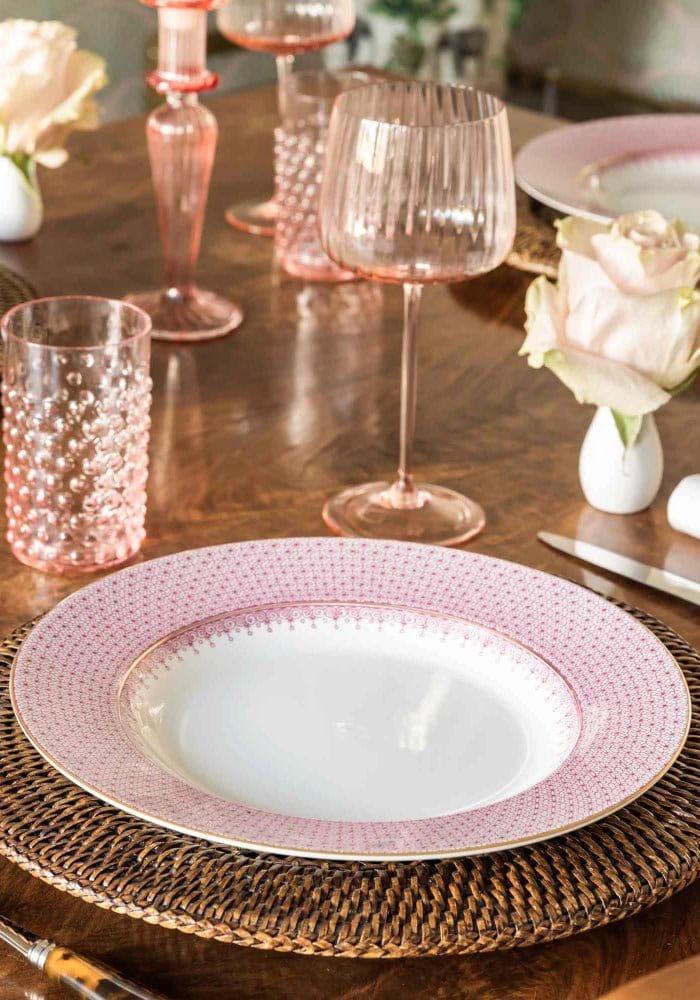 Pink Lace Dinner Plates - Set of 4 - Casa by Josephine Jenno