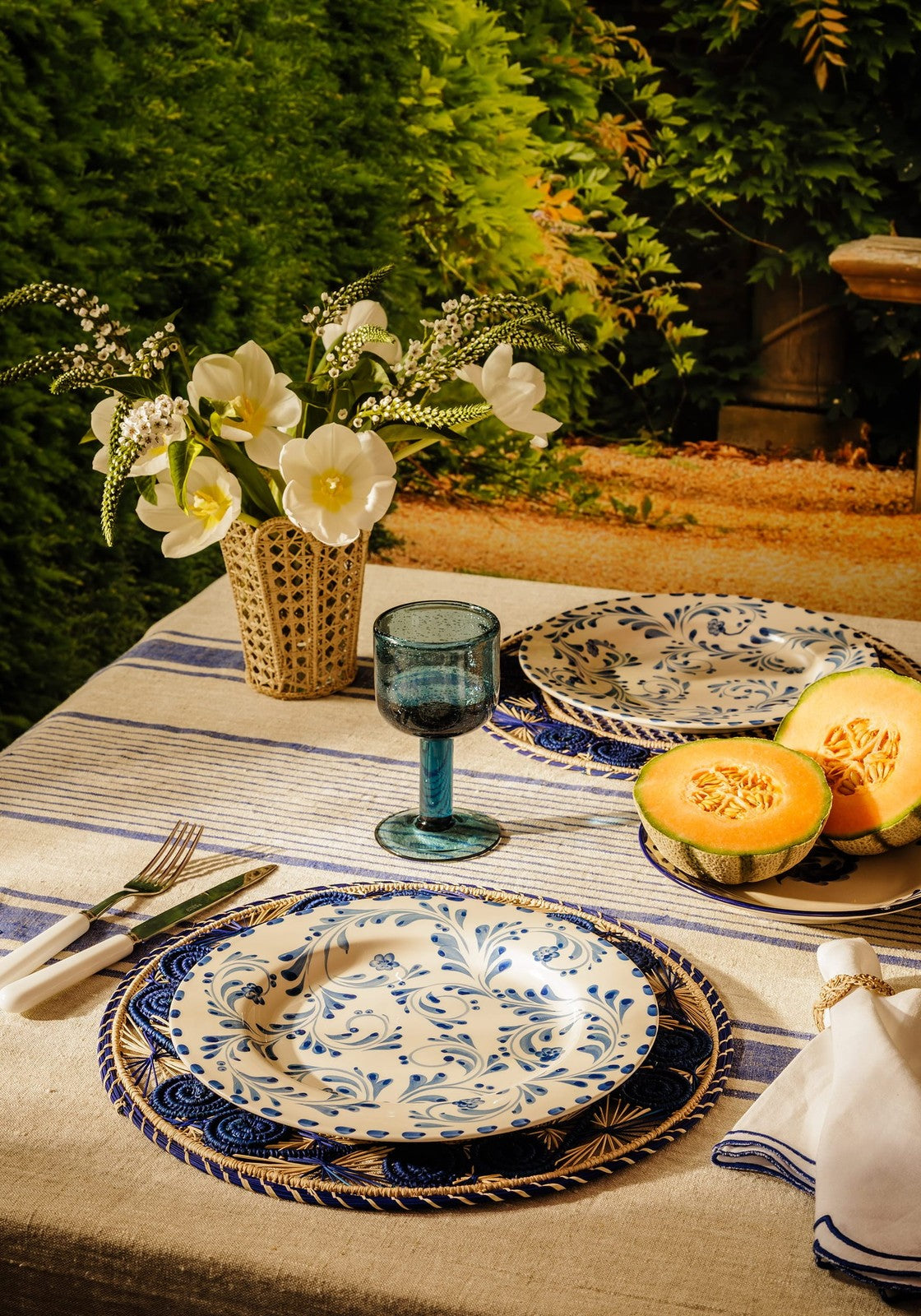 Atlántico Iraca Woven Placemat, Blue