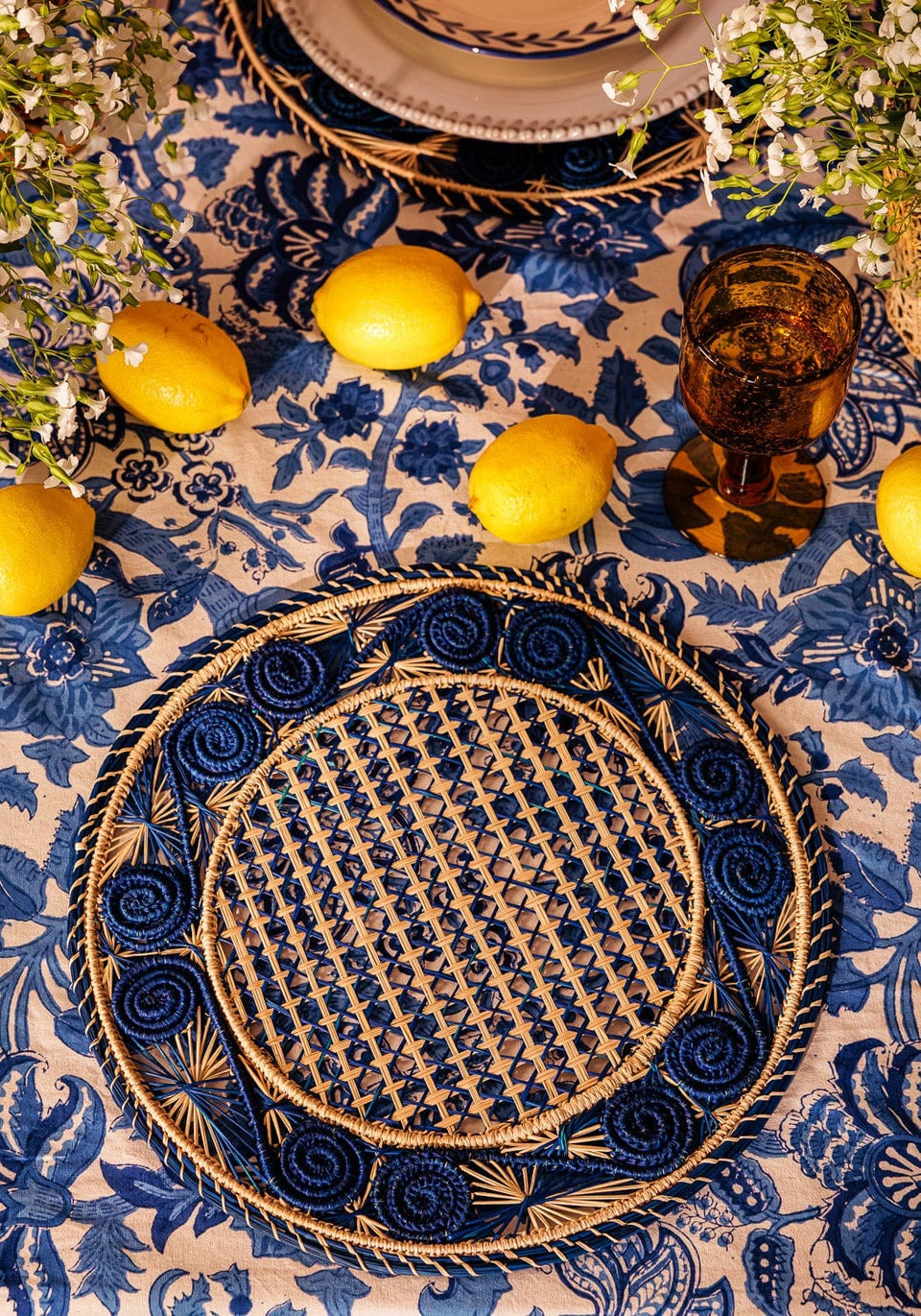 Placemats Atlántico Iraca Woven Placemat, Blue - Set of 4