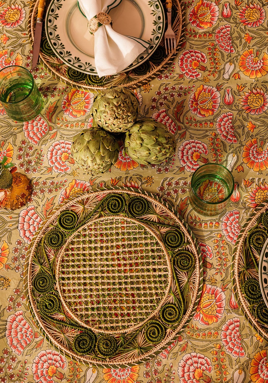 Placemats Atlántico Iraca Woven Placemats, Olive Green - Set of 4