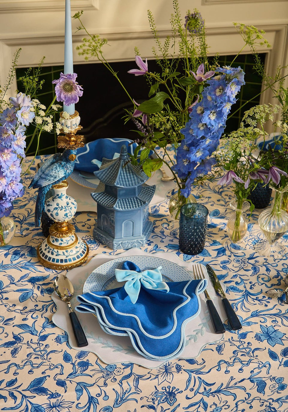 Blue Garland Placemats - Set of 4