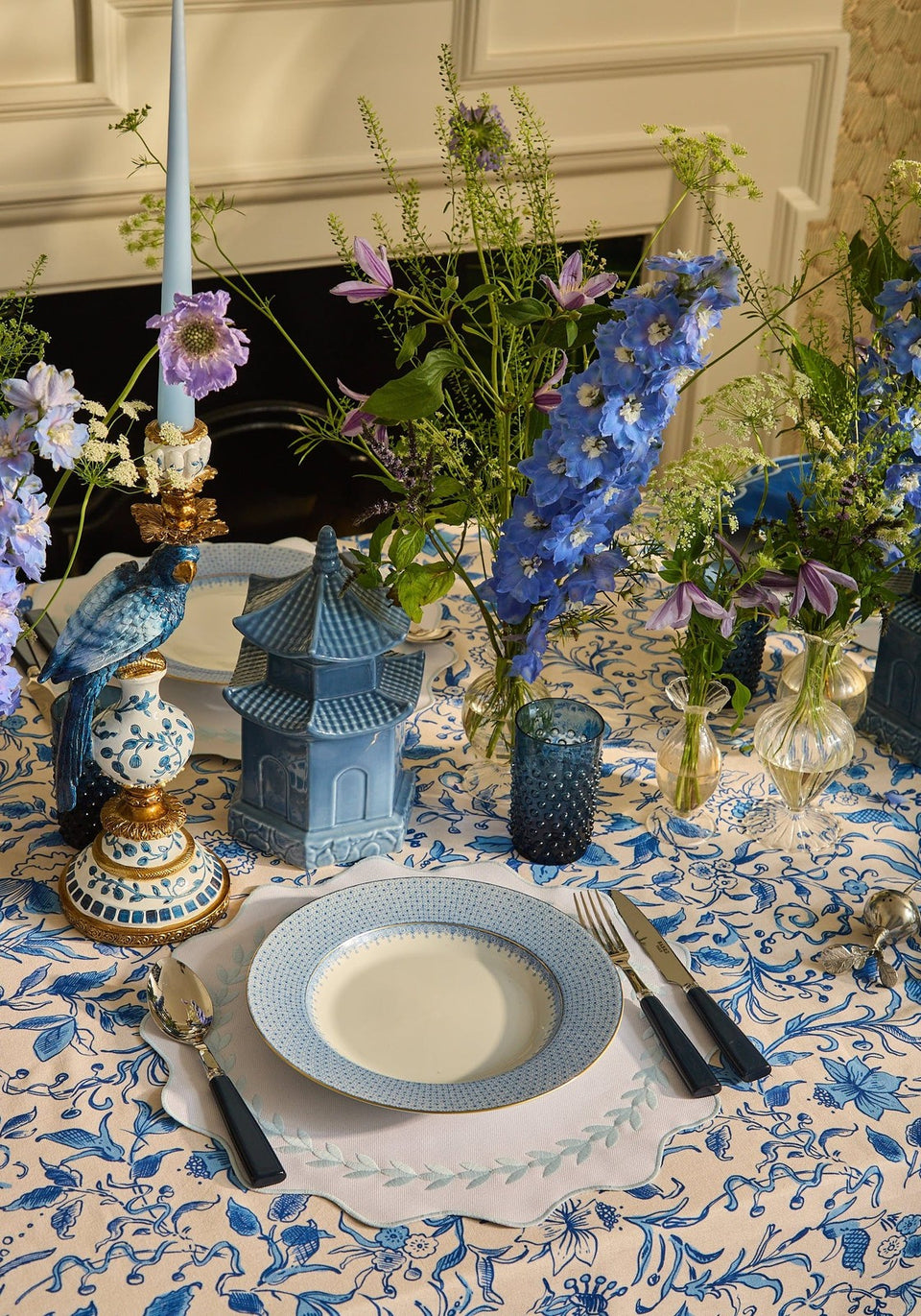 Blue Garland Placemats - Set of 4