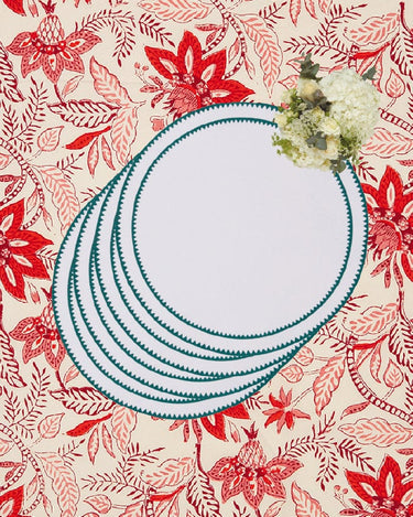 Placemats Classic Green Round Placemats - Set of 4