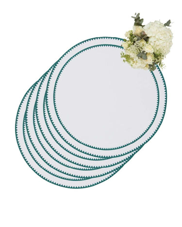 Classic Green Round Placemats - Set of 4