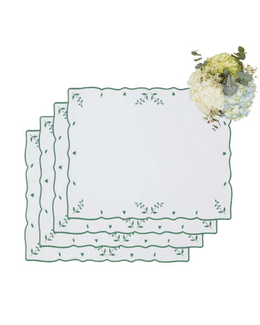 Green Blossom Rectangular Placemats - Set of 4