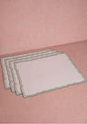 Green Wavy Trim Rectangular Placemats - Set of 4