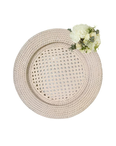 Placemats Harbour Island Rattan Round Charger Sand Colour - Set of 4