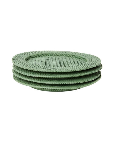 Placemats Harbour Island Round Rattan Charger Green  - Set of 4