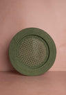 Harbour Island Round Rattan Charger Green  - Set of 4