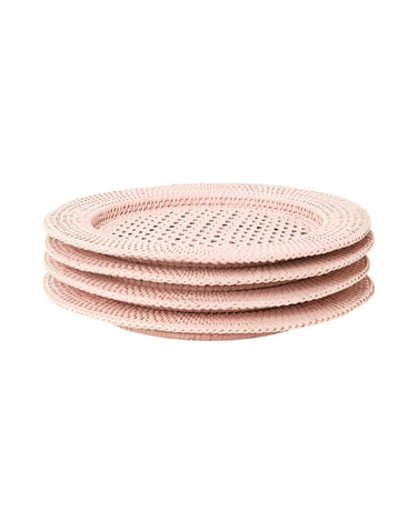 Placemats Harbour Island Round Rattan Charger Placemat Pink - Set of 4