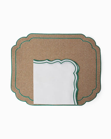 Placemats Hortensia Brown and Green Placemats - Set of 4