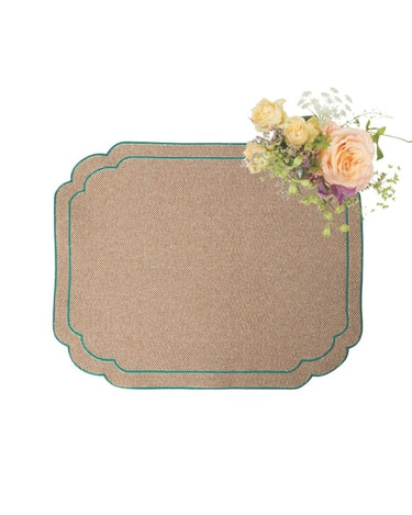 Hortensia Brown and Green Placemats - Set of 4