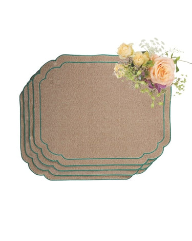 Hortensia Brown and Green Placemats - Set of 4