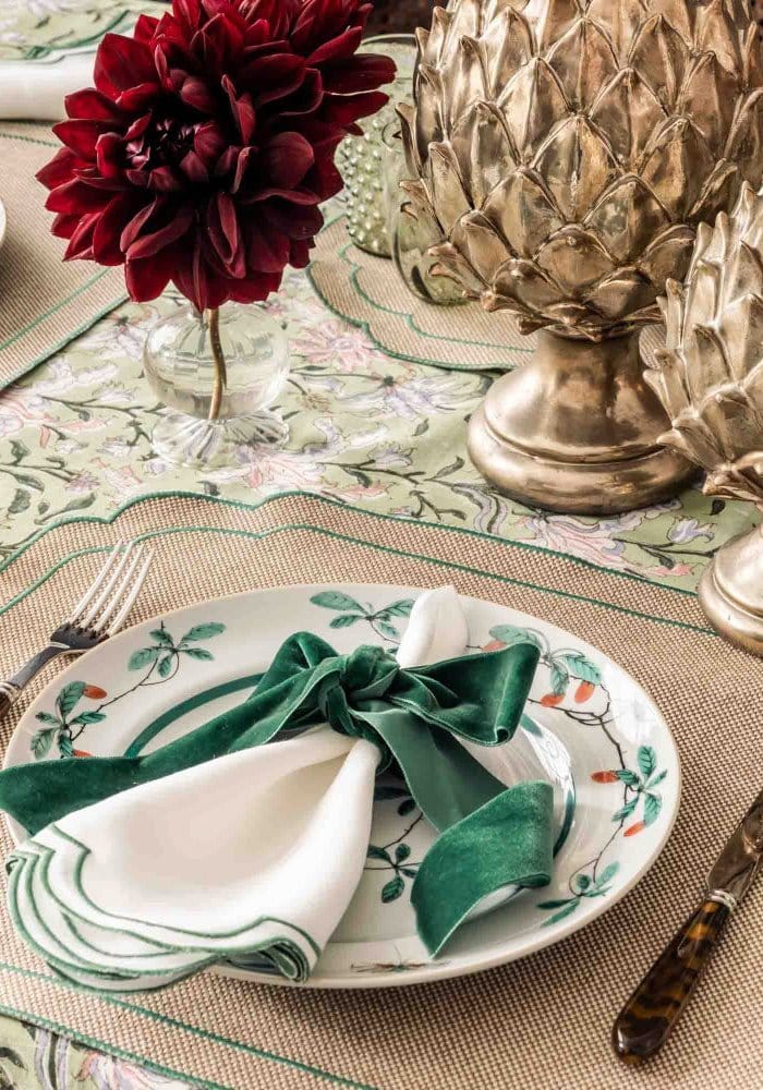 Hortensia Brown and Green Placemats x 4