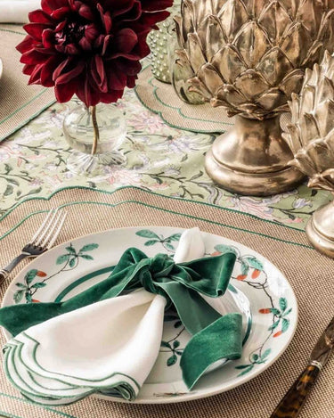 Hortensia Brown and Green Placemats x 4